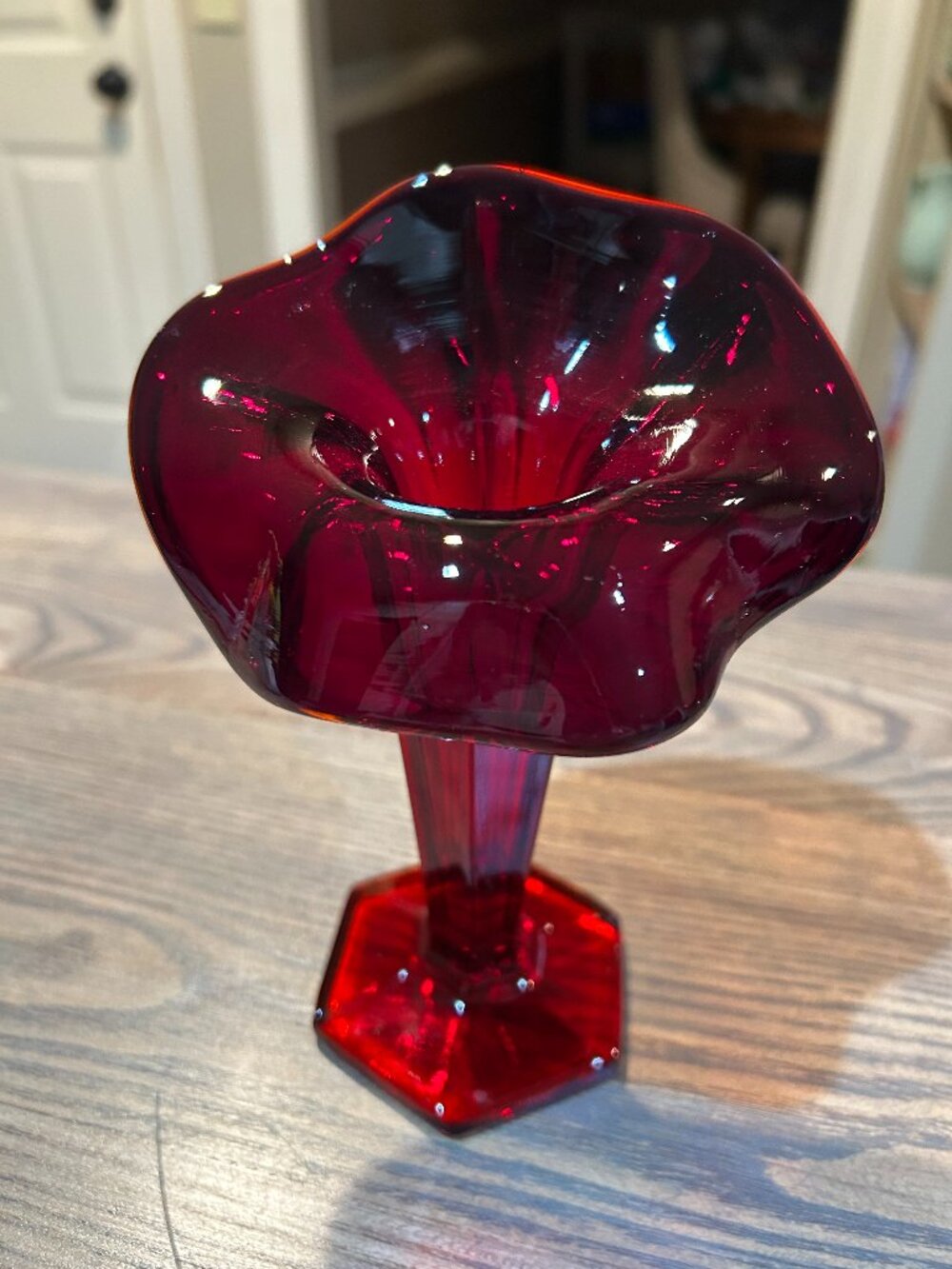 Westmoreland "Jack in the Pulpit" red antique vase